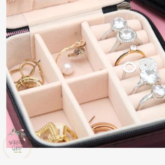 3/$30 Portable Jewelry Display Travel Jewelry Zipper Storage Box Black - Picture 2 of 7